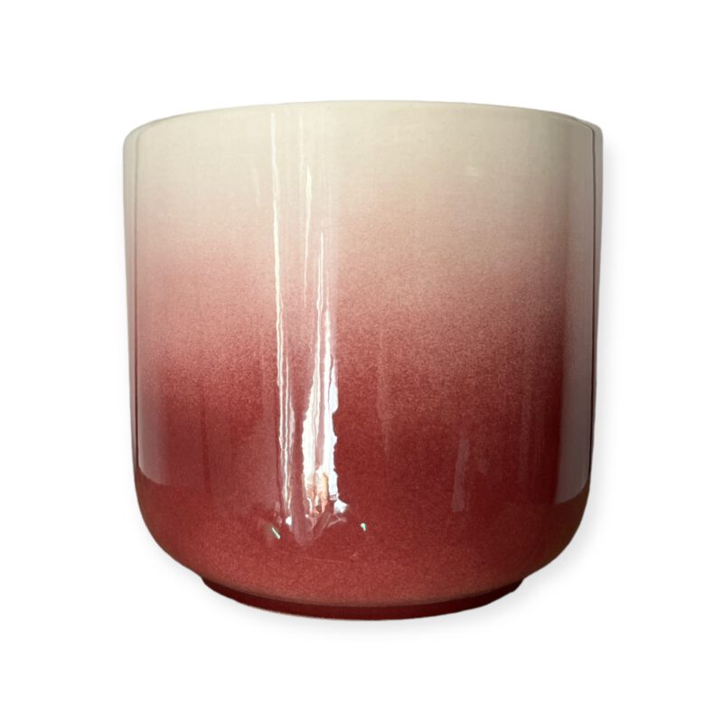 Ombre rozowa ceramiczna oslonka na doniczke 13 cm