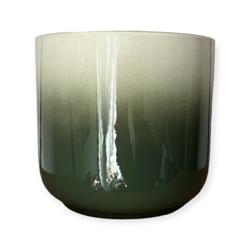 Ombre zielona ceramiczna oslonka na doniczke 13 cm 2